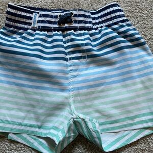 NWOT RuggedButts Navy and White Striped Swim Shorts